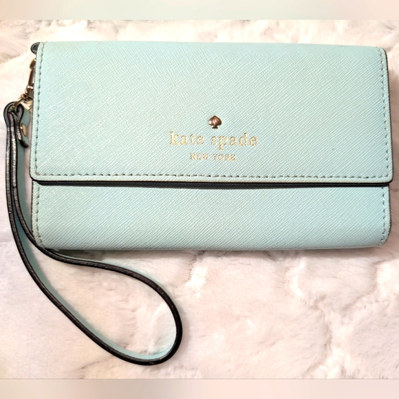 kate spade Handbags - kate spade Light Seafoam Blue Wristlet Or Clutch